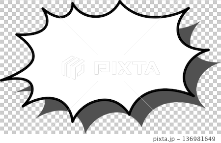 一個帶有陰影的對話框圖示 - 尖刺 136981649