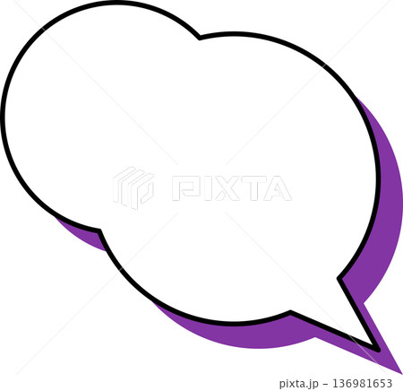 影がついた吹き出しの単品アイコン もこもこ円形 影がついた吹き出しの単品アイコン もこもこ円形 136981653