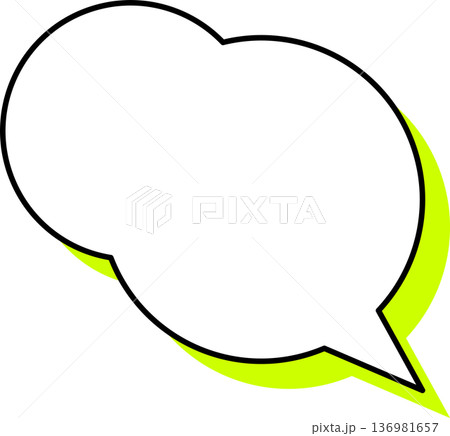 影がついた吹き出しの単品アイコン　もこもこ円形 136981657