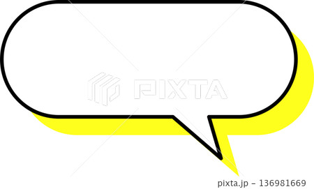 影がついた吹き出しの単品アイコン　楕円形 136981669