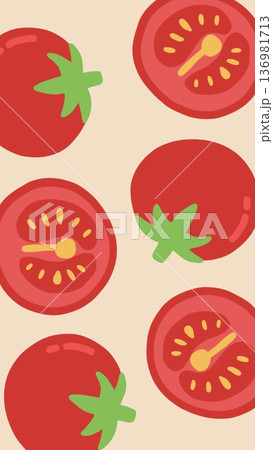 Whole and Sliced Tomatoes Art 136981713