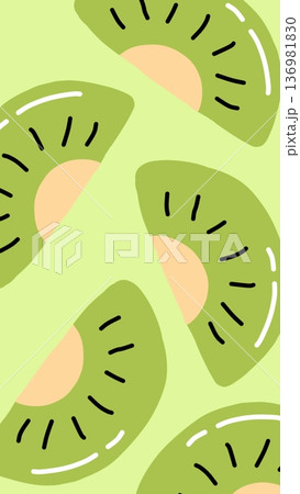 Green Kiwi Slice Design Illustration Green Kiwi Slice Design Illustration 136981830