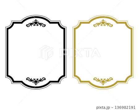 ハートがかわいいフレーム〜ゴールドとブラックのセット〜 136982191