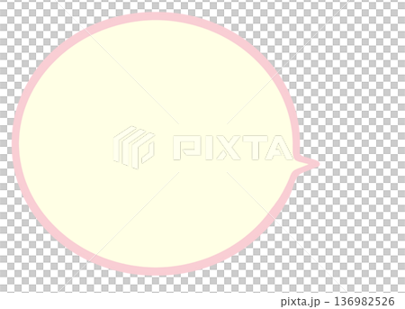 Speech bubble, round, pink, yellow, margin Speech bubble, round, pink, yellow, margin 136982526