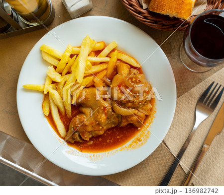 Just cooked pig's trotter on table 136982742