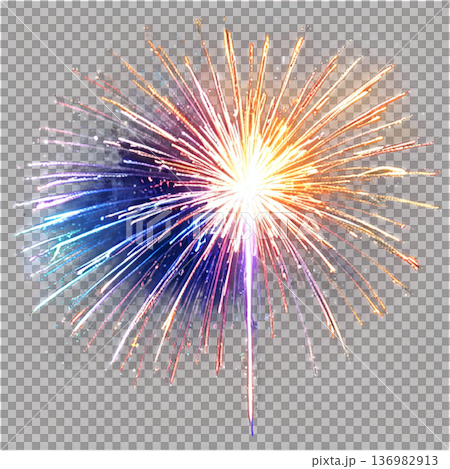 Fireworks festival, fireworks, Japanese-style fireworks, sparklers, sparkling particles, transparent, summer festival 136982913
