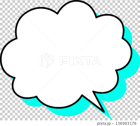 Fluffy single icon of a speech bubble with a shadow Fluffy single icon of a speech bubble with a shadow 136983176