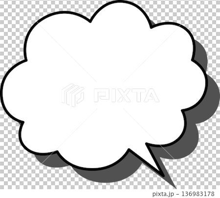 Fluffy single icon of a speech bubble with a shadow Fluffy single icon of a speech bubble with a shadow 136983178