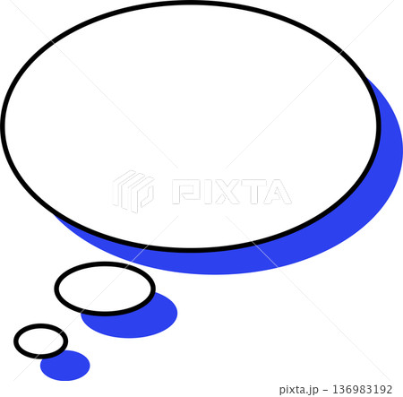 影がついた吹き出しの単品アイコン　楕円形 136983192