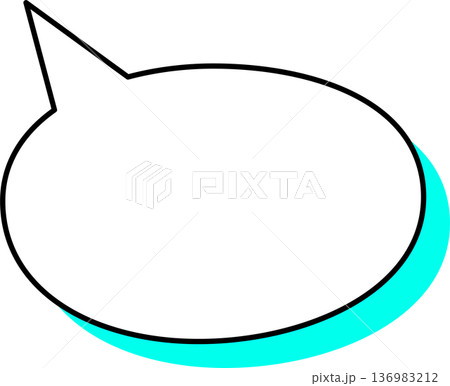 影がついた吹き出しの単品アイコン　楕円形 136983212