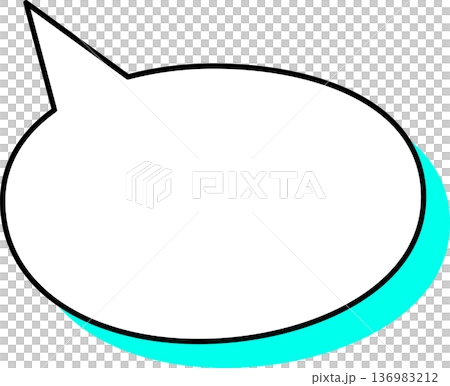 影がついた吹き出しの単品アイコン　楕円形 136983212