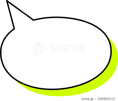 影がついた吹き出しの単品アイコン　楕円形 136983213