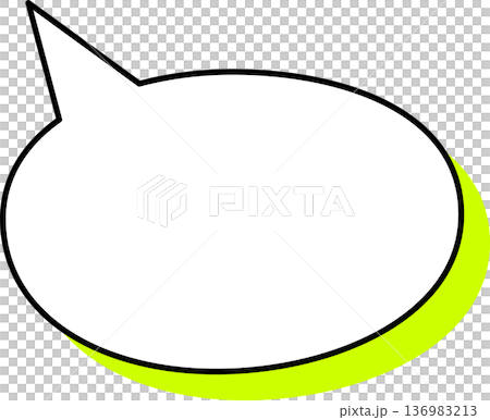 影がついた吹き出しの単品アイコン　楕円形 136983213