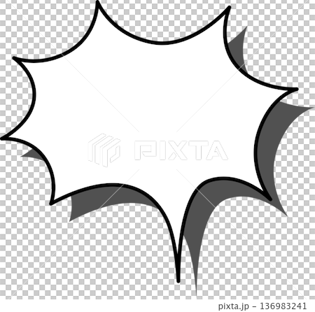 A single icon of a speech bubble with a shadow - Spiky A single icon of a speech bubble with a shadow - Spiky 136983241