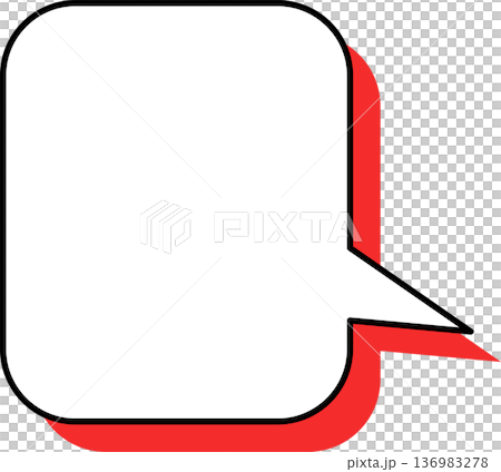 A single icon of a speech bubble with a shadow. A rectangle with rounded corners. A single icon of a speech bubble with a shadow. A rectangle with rounded corners. 136983278