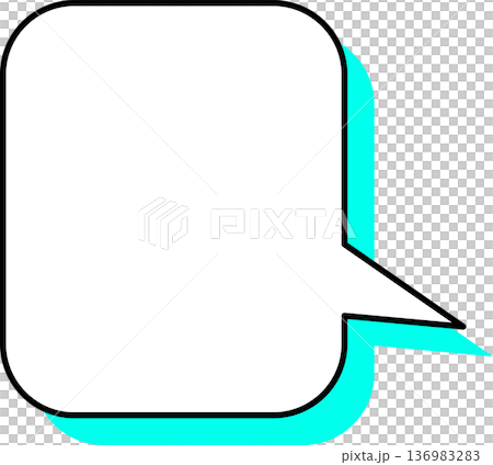 A single icon of a speech bubble with a shadow. A rectangle with rounded corners. A single icon of a speech bubble with a shadow. A rectangle with rounded corners. 136983283