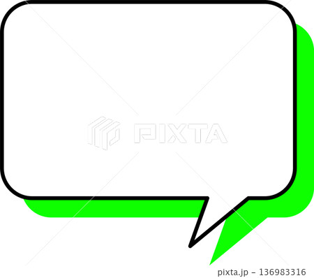 影がついた吹き出しの単品アイコン 四角形 影がついた吹き出しの単品アイコン 四角形 136983316
