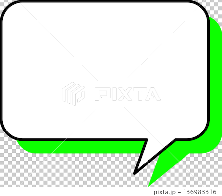 影がついた吹き出しの単品アイコン 四角形 影がついた吹き出しの単品アイコン 四角形 136983316