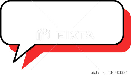 影がついた吹き出しの単品アイコン　四角形 136983324