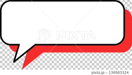 影がついた吹き出しの単品アイコン　四角形 136983324