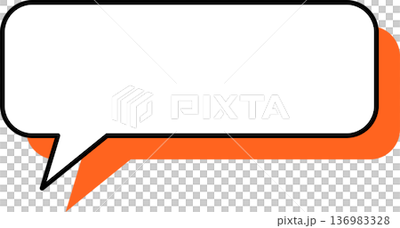 A single icon of a speech bubble with a shadow - square 136983328