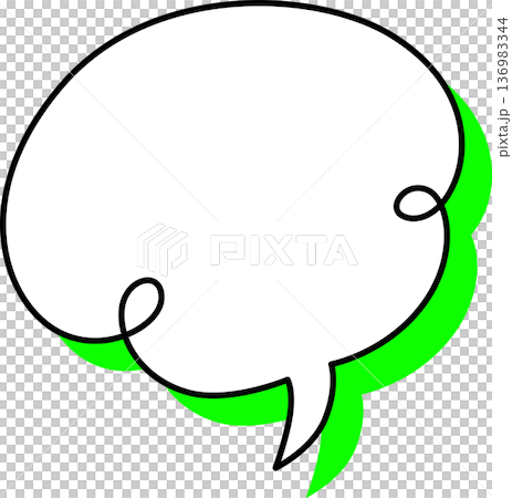 影がついた吹き出しの単品アイコン　ねじれ雲 136983344
