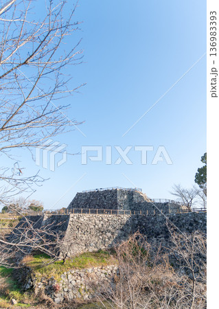 五十間馬場跡から眺める郡山城天守台の風景 136983393