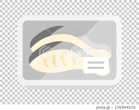 超市包裝中的魚片圖示插圖 136984010