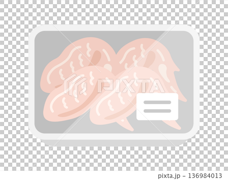 超市包裝中生雞翅的圖示插圖 136984013