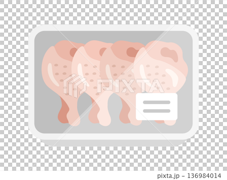 超市包裝中生雞翅的圖示插圖 136984014