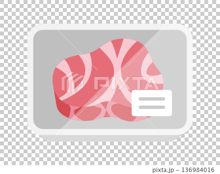超市包裝中牛排肉圖示的插圖 136984016