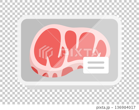 超市包裝中的牛排肉圖示插圖 136984017