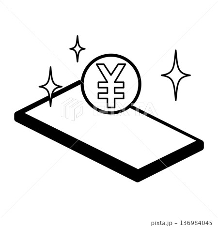 スマートフォンと日本円コインのキャッシュレス決済イメージ スマートフォンと日本円コインのキャッシュレス決済イメージ 136984045