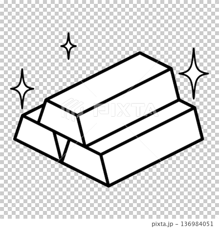 積み上げられた3本の金塊・ゴールドバーのイラスト 積み上げられた3本の金塊・ゴールドバーのイラスト 136984051
