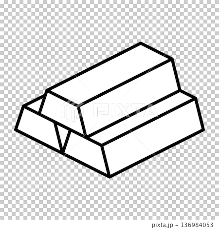 三根堆疊的金條示意圖 136984053