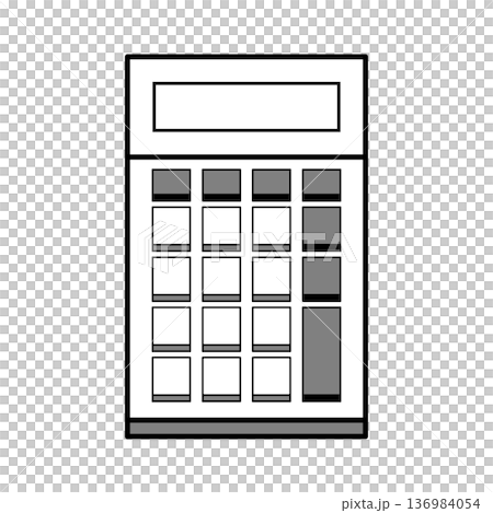 簡潔可愛的計算器插圖 136984054