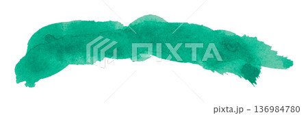 green brush isolated on transparent background green watercolor 136984780