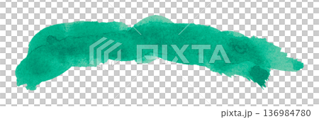 green brush isolated on transparent background green watercolor 136984780