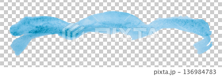 Light blue brush isolated on transparent background Light blue watercolor 136984783