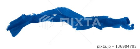 blue brush isolated on transparent background blue watercolor 136984785
