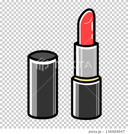 Bright red lipstick 136984847