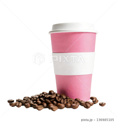 paper coffee cup on transparent background 136985105