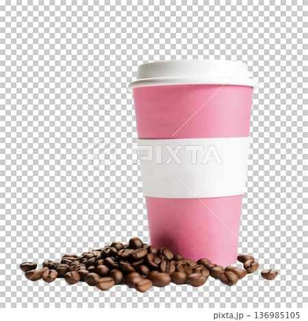 paper coffee cup on transparent background 136985105