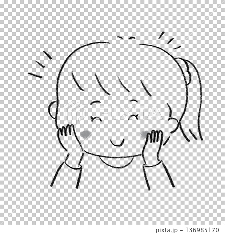 一個女孩如釋重負地笑了。 一個女孩如釋重負地笑了。 136985170