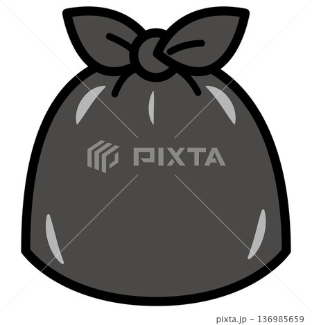 黒いゴミ袋のイラスト 136985659