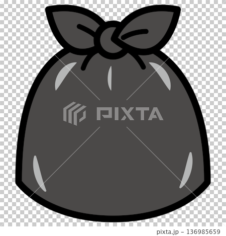 黒いゴミ袋のイラスト 136985659