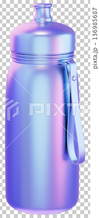 Holographic Iridescent Sport Water Bottle 3D Illustration 136985687