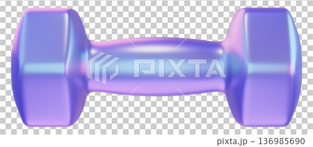 Holographic Fitness Dumbbell Isolated on Transparent Background Holographic Fitness Dumbbell Isolated on Transparent Background 136985690