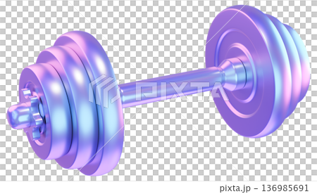 Holographic Adjustable Dumbbell Isolated on Transparent Background Holographic Adjustable Dumbbell Isolated on Transparent Background 136985691