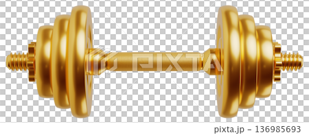 Adjustable Dumbbell with Golden Weight Plates Front View 136985693